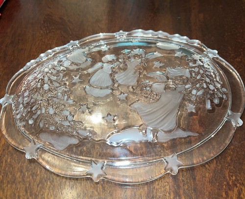 Mikasa Holiday Lights SA 835/347 Sweet Dish Oval Plate 9-1/4” Angels ~ Brand New