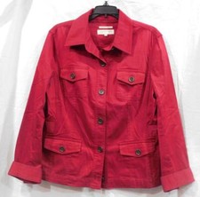 GW - Fitted L/S Sleeve Cotton Blazer from Jones New York Sport - Dk Red - Sz L