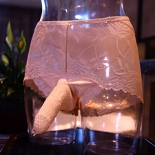 Men Thong Bikini G-String Boxer Briefs Underwear with Silicone Penis Sheath