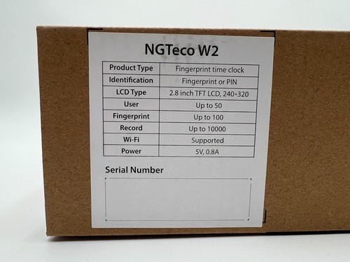 NGTECO - TIME CLOCK / FINGER PRINT / PIN PAD - W2 - Picture 2 of 8
