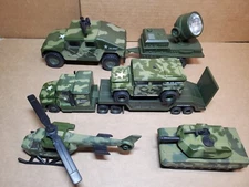 1998 Soma Mighty Wheels Army Military Humvee Hummer Truck Helicopter Trailer LOT