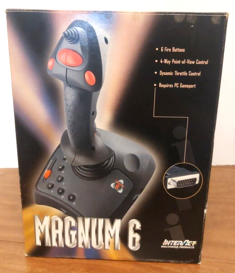 Interact Magnum 6 15 Pin Joystick Flight Control Controller PC GAMES | eBay