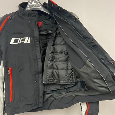 Dainese Men's Racing 3 (D-3) D-Dry Jacket Black/White/Fluo Red
