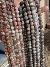 Natural Gray /Maroon Botswana Agate Round Beads, 10mm, 16" String