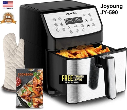 Joyoung JY-590 5.8 Quart QT Multi Tasker Double Basket Air Fryer LED Touchscreen