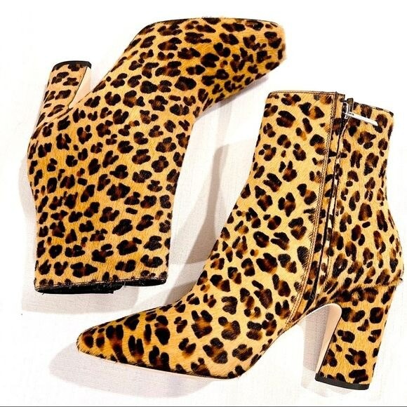 Jimmy Choo Mirren Square-Toe Leopard-Print Leather Ankle Boots 38