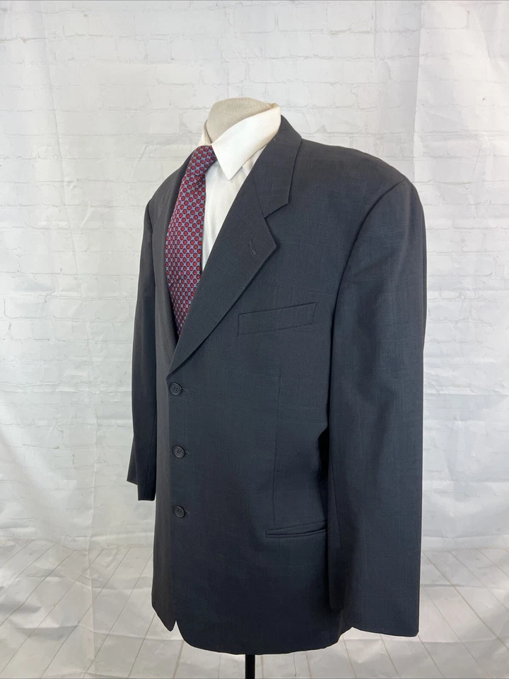 Mani Men's Gray Brown Plaid Wool Suit 46L 38X31 $1,895 - Image 3 of 4