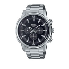 Orologio Uomo CASIO MTP-E505D-1AVDF Chrono Bracciale Acciaio Nero Sub 50mt