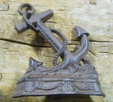 Cast Iron NAUTICAL ANCHOR Doorstop Garden Statue Home Decor Book End 