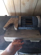 Vintage Wooden Scrusher Brush and Shoe Rest ONE OF A KIND MUST HAVE FOR COLLECTO