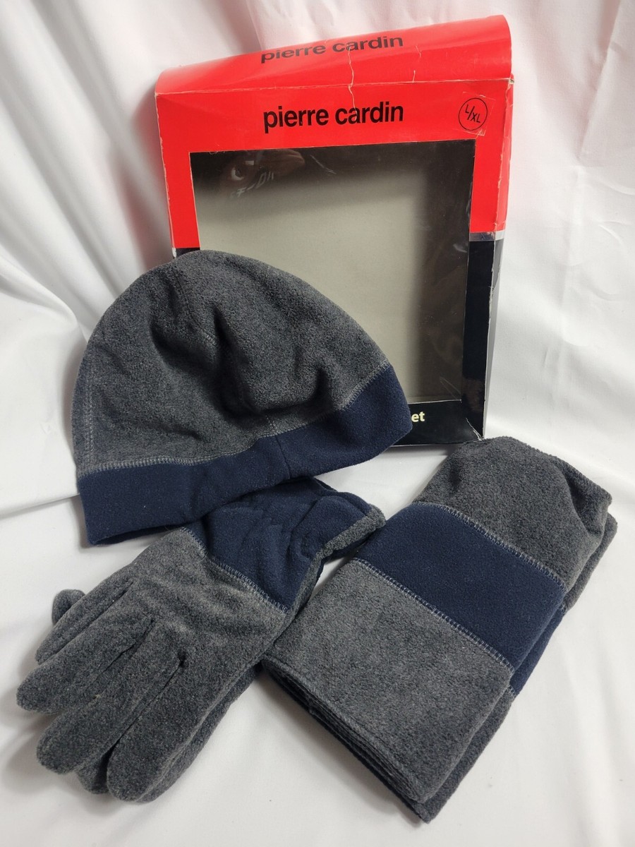 Pierre Cardin Gift Set Fleece Vintage Hat Gloves Scarf Mens L/XL