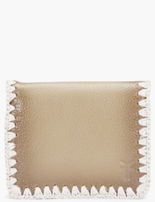 FRYE Leather Mae Bifold Wallet in Beige NWT $128