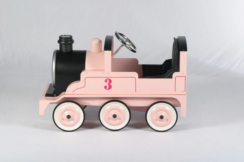 Coche de pedales de tren de metal estilo vintage clásico rosa - tamaño completo elección de regalo perfecta Foto 3 de 4