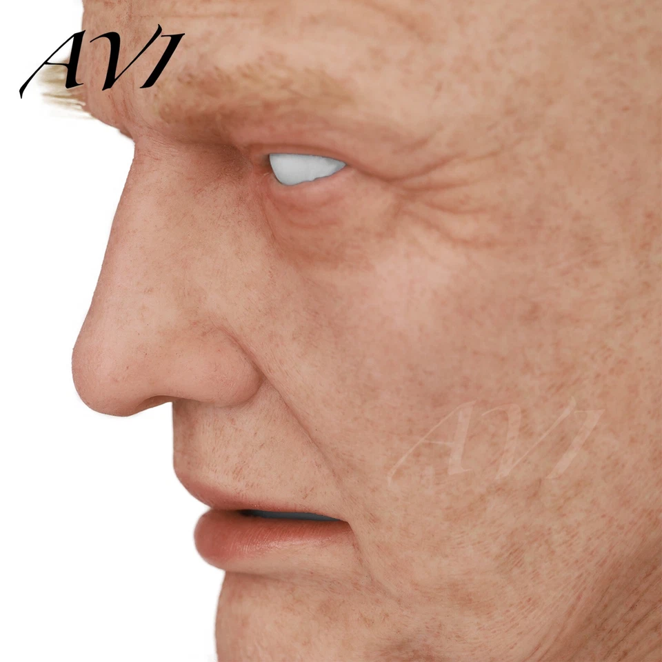 Avi Realistic Silicone Mask Old Man Mask Full Headwear Disguise Cosplay Mask - Image 3 of 4