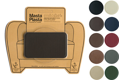 Lederreparatur selbstklebender Aufnäher MastaPlasta 10x6cm Lochfix Verbrennungen und Flecken
