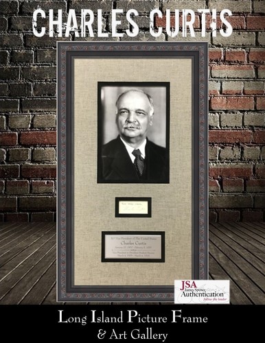 Charles Curtis Vice President to Herbert Hoover Cut Signature Custom Framed JSA - Picture 1 of 8
