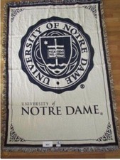 University of Notre Dame Seal Cotton Jacquard Woven Stadium Blanket NOS