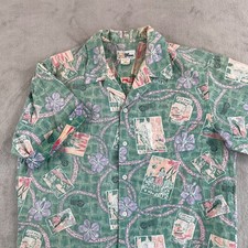 Vintage Reyn Spooner Camp Shirt Men Medium Surf Riders Hula Girl Luau Hawaiian