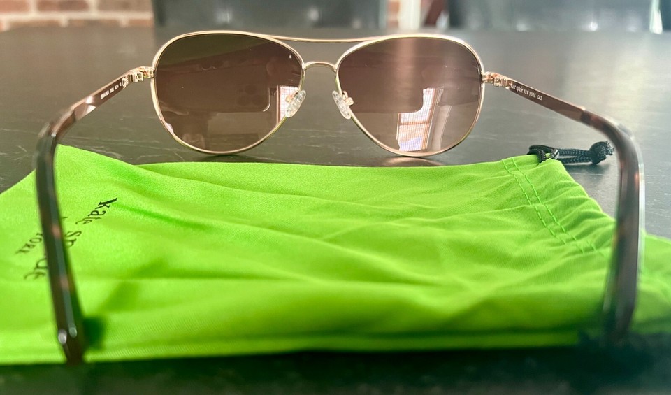 KATE SPADE Emmaline ROSE GOLD Aviator Sunglasses MSRP 129 NIP eBay