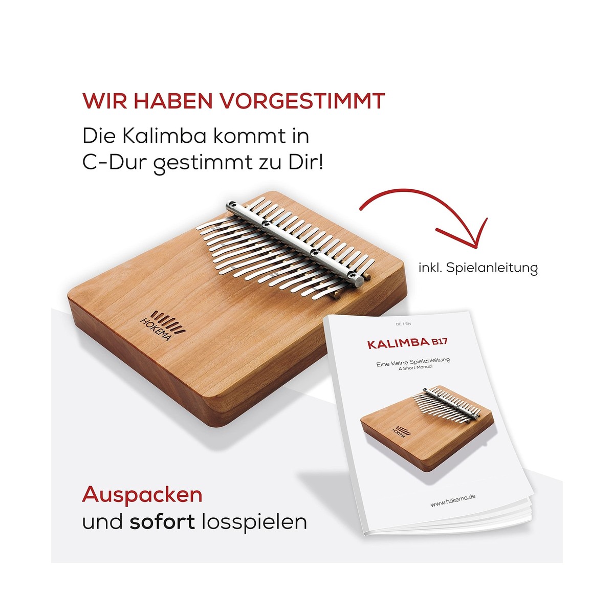 Hokema Kalimba B17 C Major - The Original Handmade in Germany