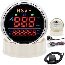 85mm Lcd Gps Speedometer Odometer Mph Gauge With Red Led For Marine Boat Car Atv
