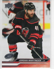 Jordan Martinook 23-24 Upper Deck Series 2 Base Common #287 Carolina Hurricanes