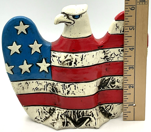 Raro Banco de Monedas Patriótico American Eagle Fitz & Floyd Hecho en Japón Yeso - Imagen 10 de 10