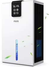 PSOS Dehumidifier - 118oz Tank, Quiet, Auto Shut Off, 7 Color LED, 2 Modes White