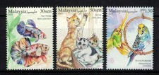 MALAYSIA 2023 PETS (CAT, FISH, PARROT) COMP. SET OF 3 STAMPS IN MINT MNH UNUSED