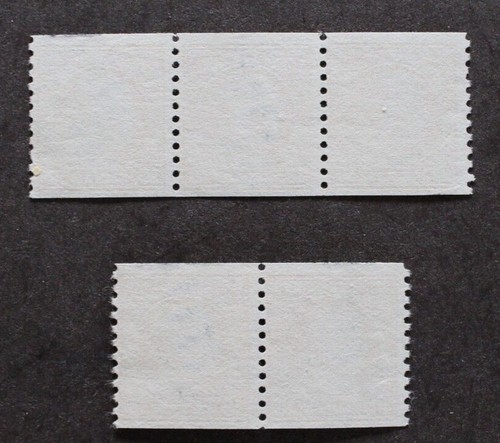 Scott 497, Washington 10 cent, 1 strip of three, 1 line pr. never hinged - Picture 2 of 2