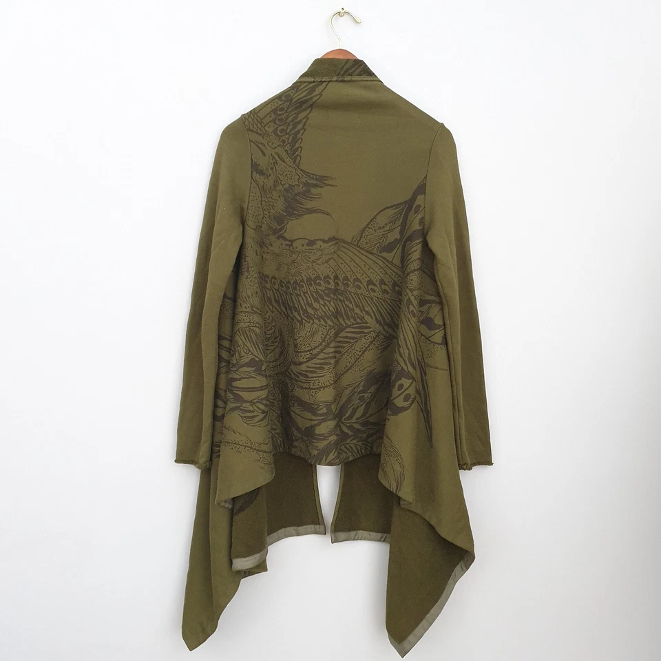 Horiyoshi The Third Japanese Crane Print Long Open Cardigan Size F - Image 4 of 4