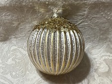 Macy Holiday Lane GOLD  SILVER EMBELLISHED Christmas Ornament NWT