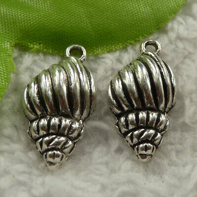 16/48pcs Tibetan Silver Shell/Conch Charms Pendants Crafts Beads 10x20mm 16/48pcs Tibetan Silver Shell/Conch Charms Pendants Crafts Beads 10x20mm