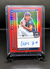 CHRISTIAN CHOE 2026 Panini Prizm USA Baseball Red Prizm Auto Prospect RC /99