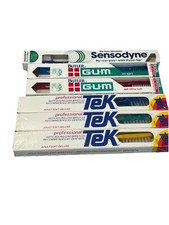 Toothbrush Lot GUM Tek Sensodine NOS Dental Hygiene 6 Pc Vintage