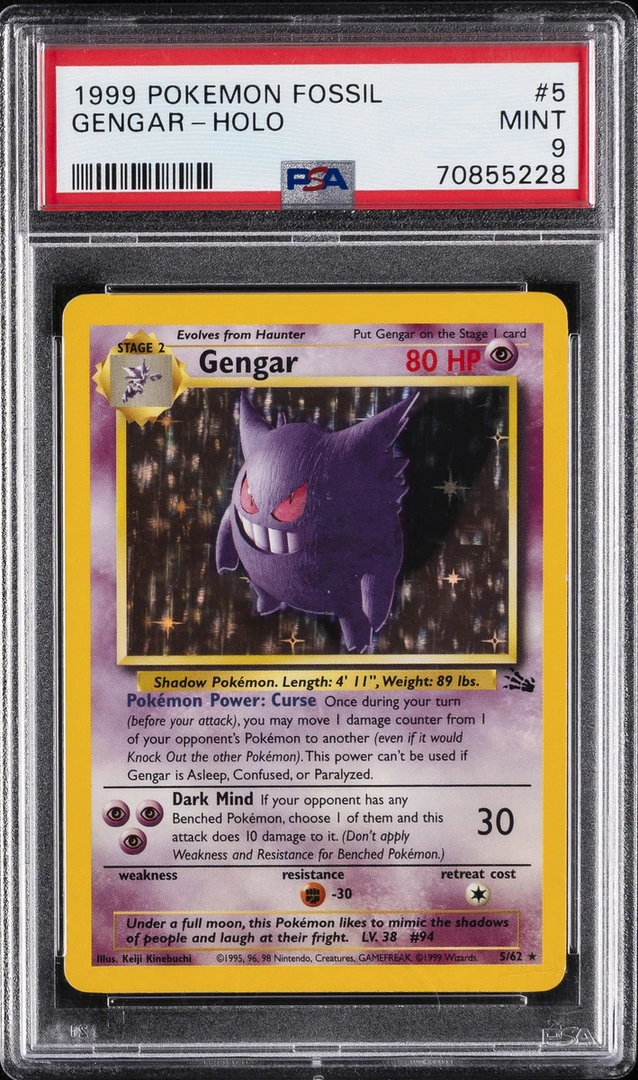 Fossil Grade 9 Gengar Pokémon TCG Individual Collectible Card Game