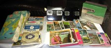 Vintage Large Viewmaster 2 Viewer, Light  Reels Lot, 3 View Master Albums