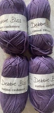 Lot of 4, Debbie Bliss COTTON CASHMERE Yarn, 85%Cotton/15%Cashmere, Color#15009
