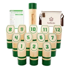 Wooden Throwing Game Set, Numbered Block Toss Games with 1 x Scoreboard,12 x ...