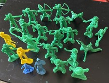 Yellow Green Blue Play Figures Western Cowboy Indian Pioneers Used See Photos