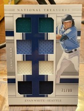 2020 Panini National Treasures Evan White Game Gear Materials PSA 9 #EW 71/99