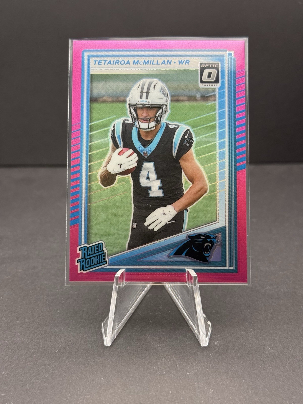 2025 Panini Donruss - Rated Rookie Tetairoa McMillan #314 Optic Preview Pink