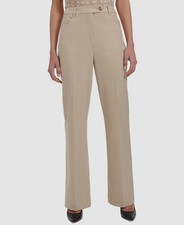 Calvin Klein Women's Beige Solid Modern-Fit Straight-Leg Dress Pants Size 10