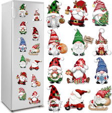 Christmas Gnome Refrigerator Magnets Decoration 12Pcs, Magnetic Holiday Gnome Ca