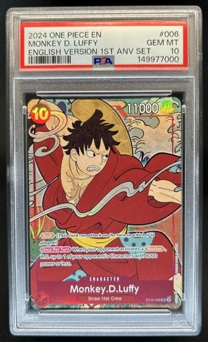 2024 One Piece 1st Anniversary Set Monkey D Luffy Super Rare #ST10-006 PSA 10