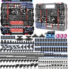 324PCS Air Line Quick Connect Fittings,1/8",1/4",5/16",3/8",1/2",4/6/8/10Mm OD P