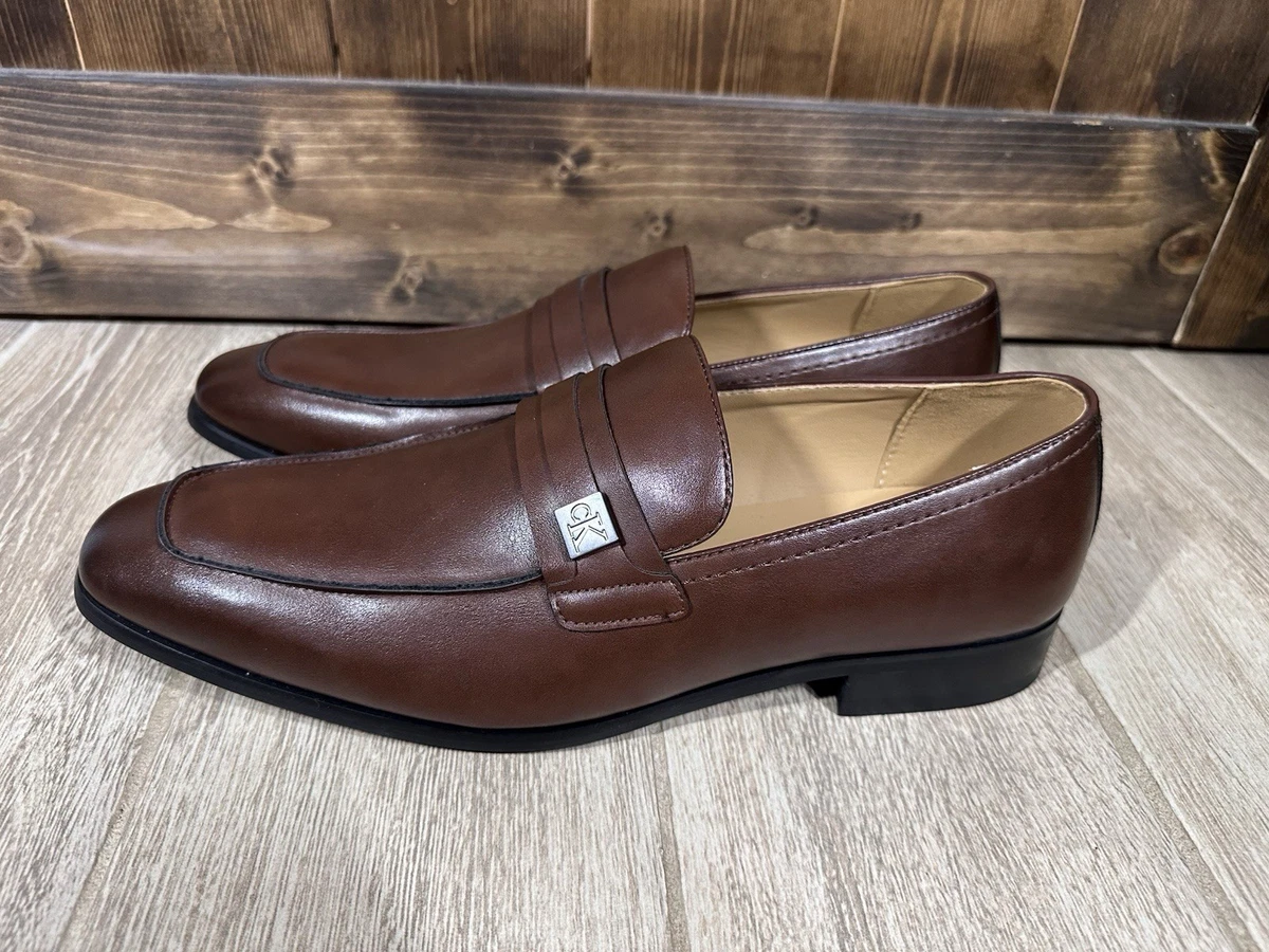 Calvin Klein Leather Upper Brown Casual Shoes for Men for  display picture 1