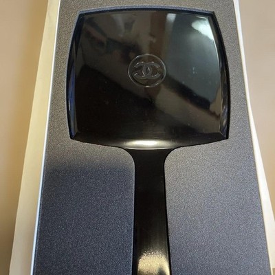 CHANEL Hand Mirror Black Square contemporary dual sided portable