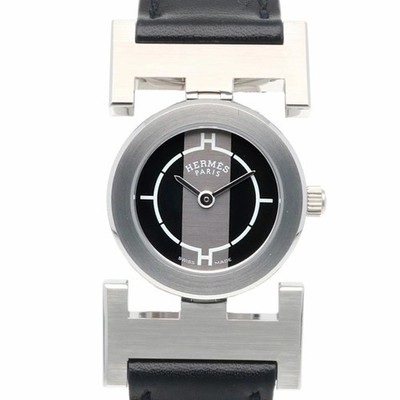 Hermès Paprika PA1.210 SS Quartz Ladies Watch Black Dial 21mm