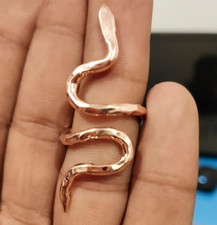 Solid Pure Copper Minimalist Healing Ring, Handmade, Unisex, Snake Ring